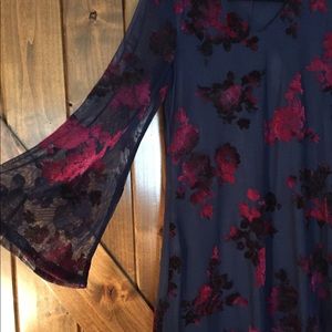 Navy/purple dress with silk/velvet embellishments